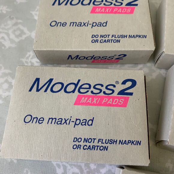Vintage Modess 2 Sanitary Napkin Vending Machine Maxi Pads Lot of 5 NEW in Box - Picture 4 of 4